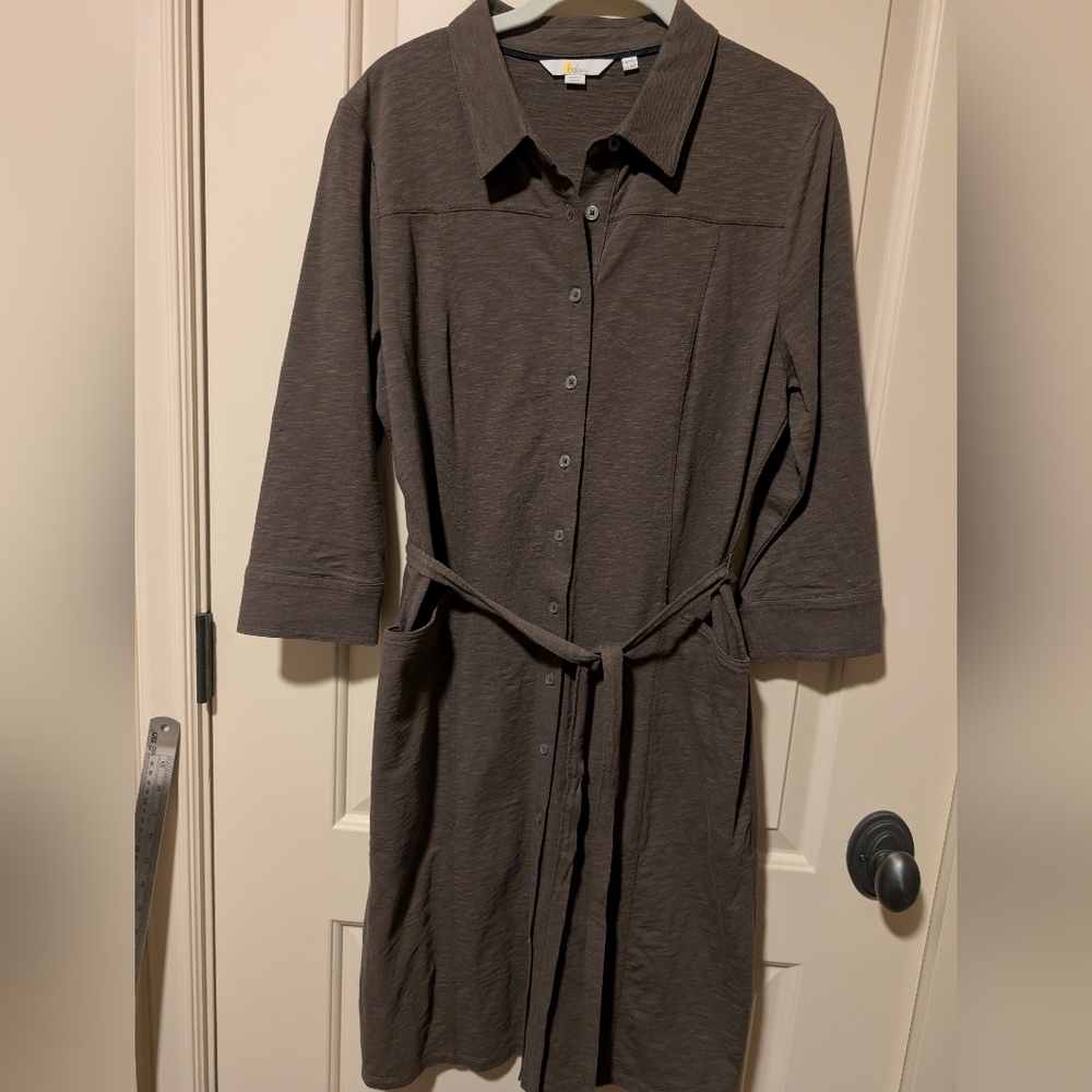 Boden Taupe Tara Jersey Shirtdress/Tunic, Like New, US 10R - Picture 3 of 15